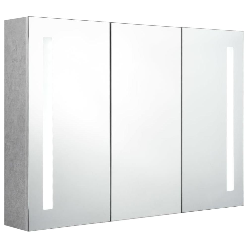 LED Bathroom Mirror Cabinet Concrete Gray 35"x5.5"x24.4". Picture 2