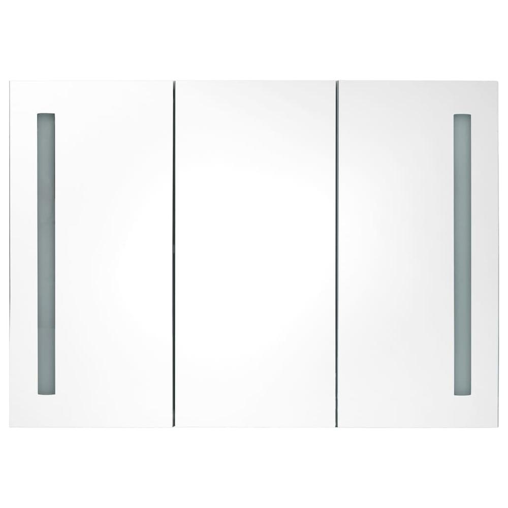 LED Bathroom Mirror Cabinet Concrete Gray 35"x5.5"x24.4". Picture 4