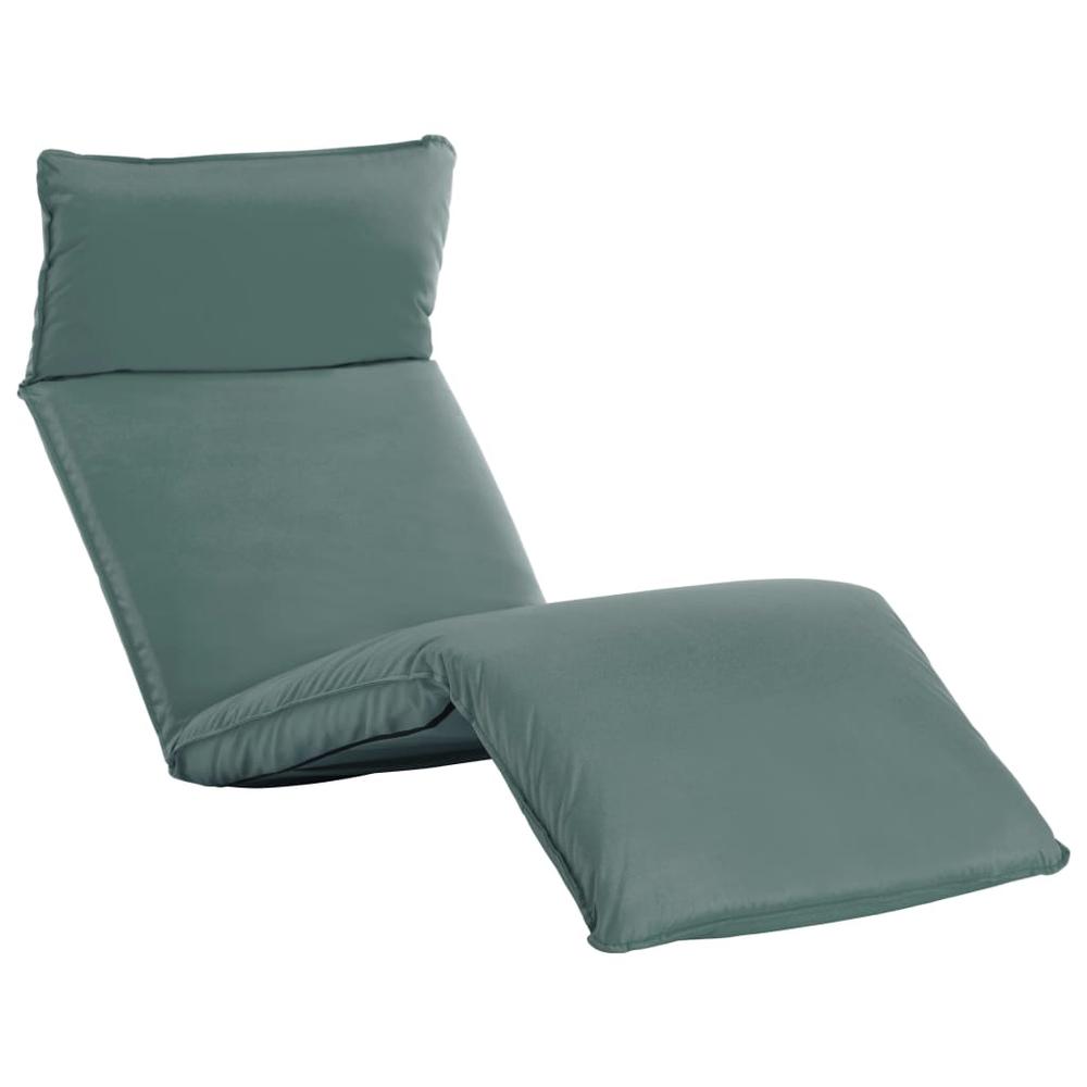 vidaXL Foldable Sunlounger Oxford Fabric Gray 6045. Picture 1