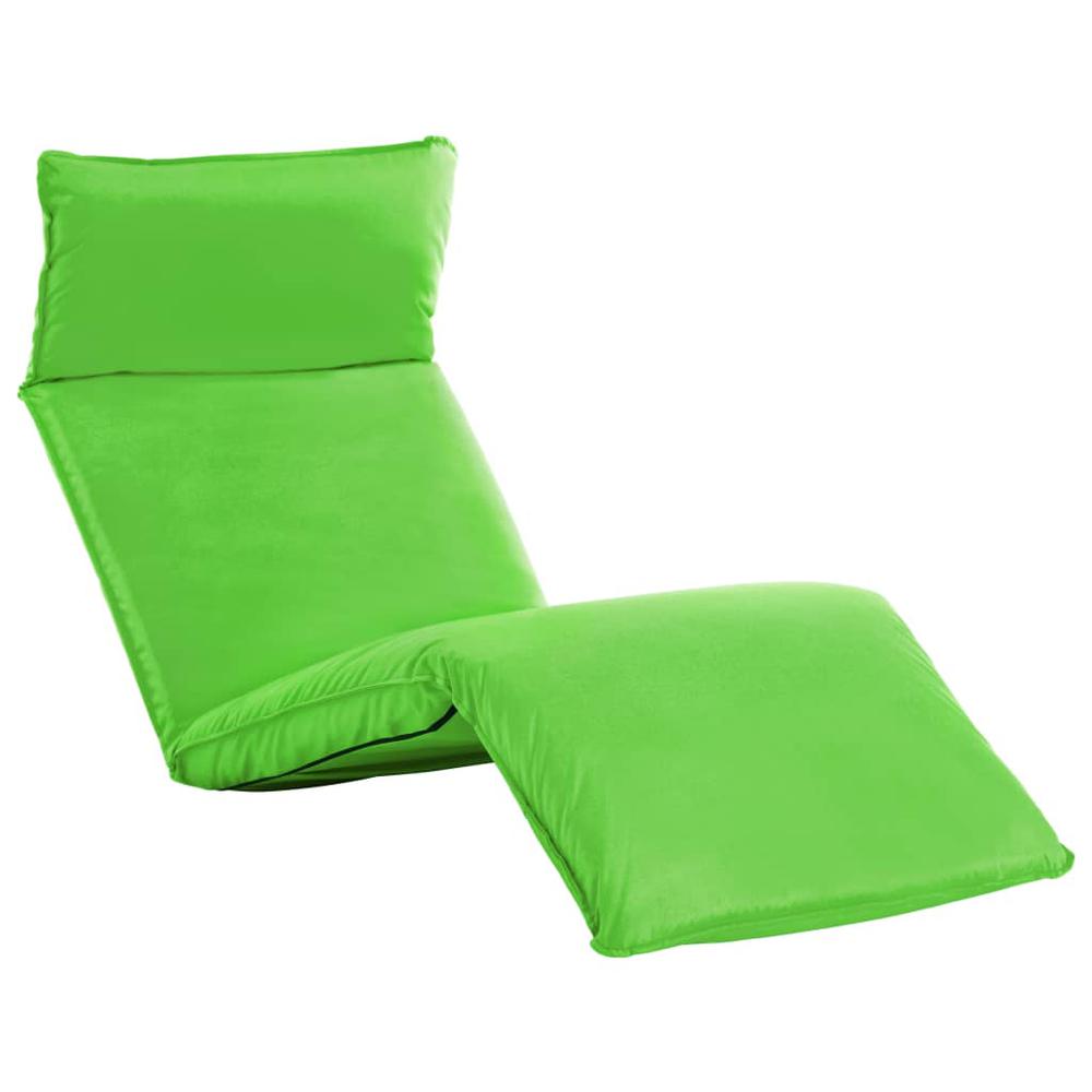 vidaXL Foldable Sunlounger Oxford Fabric Green 6046. Picture 1