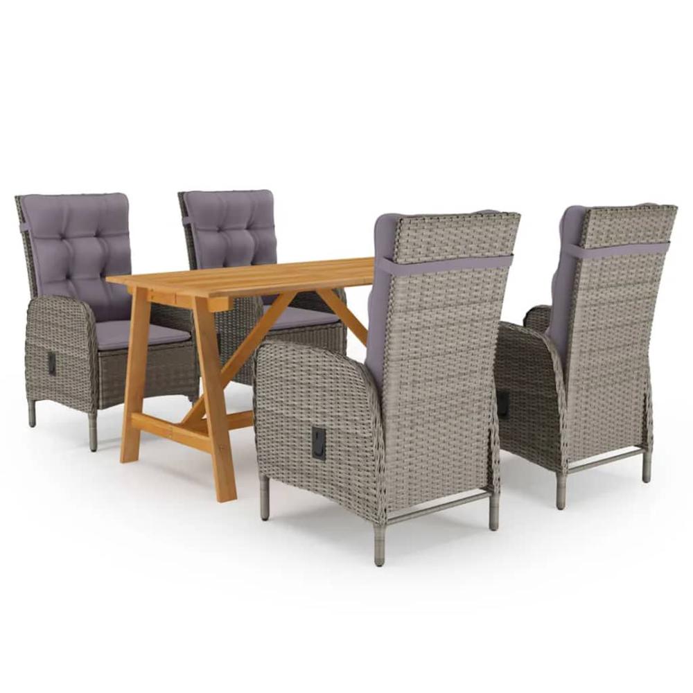 5 Piece Patio Dining Set Gray. Picture 12