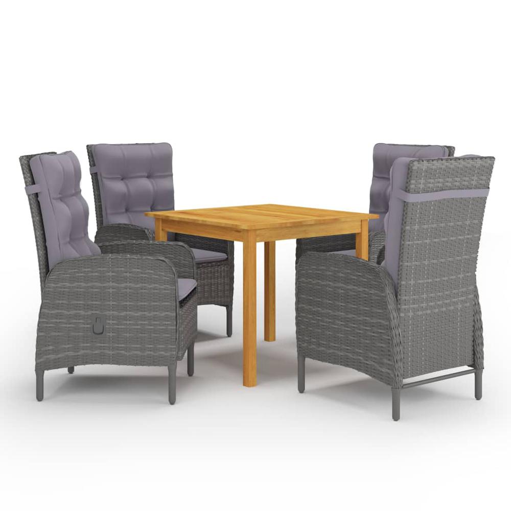 5 Piece Patio Dining Set Gray. Picture 10