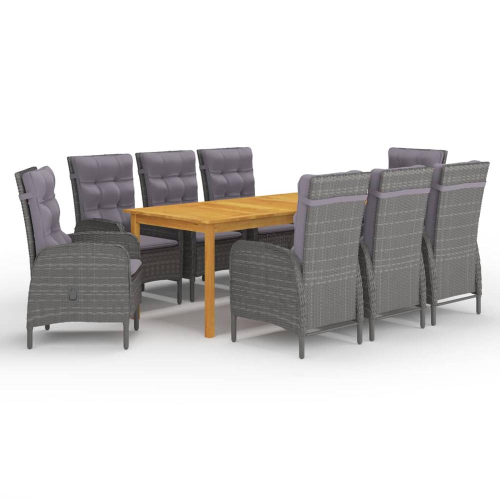 9 Piece Patio Dining Set Gray. Picture 10