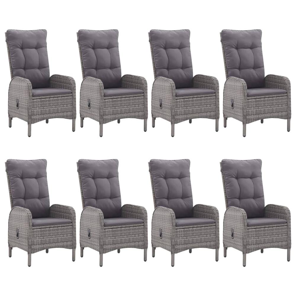 9 Piece Patio Dining Set Gray. Picture 4