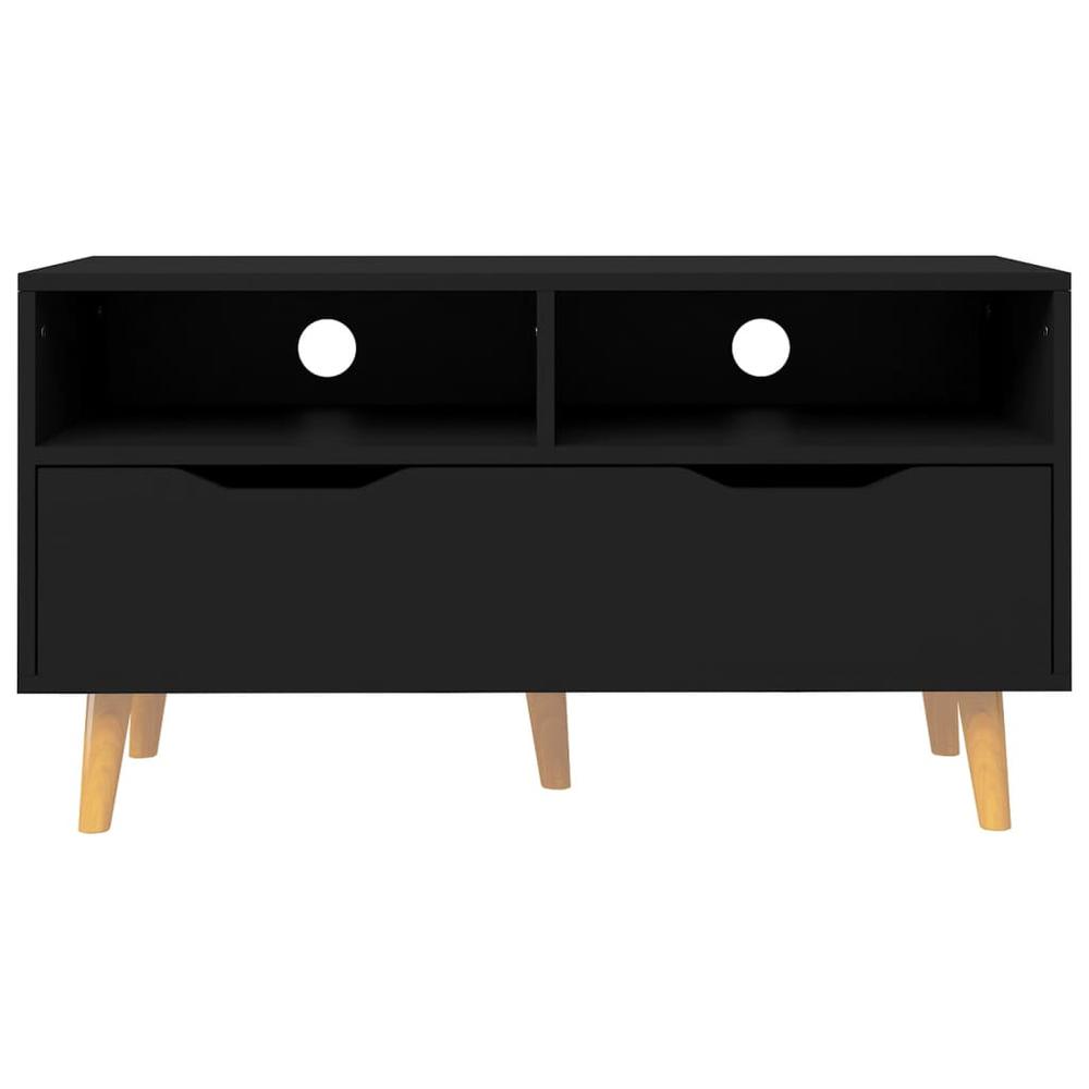 vidaXL TV Cabinet Black 35.4"x15.7"x19.1" Engineered Wood. Picture 5