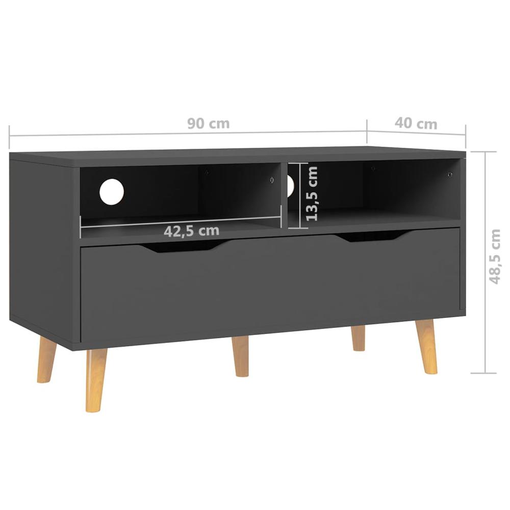 vidaXL TV Cabinet Gray 35.4"x15.7"x19.1" Engineered Wood. Picture 7
