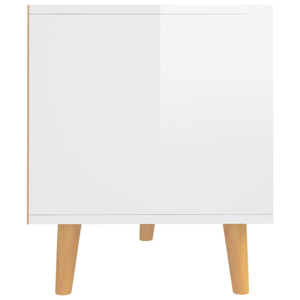 vidaXL TV Cabinet High Gloss White 35.4"x15.7"x19.1" Engineered Wood. Picture 6