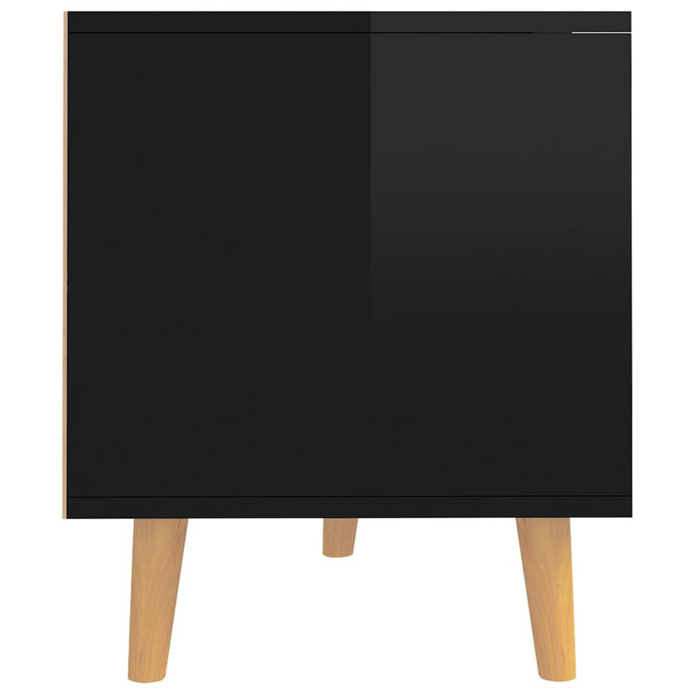 vidaXL TV Cabinet High Gloss Black 35.4"x15.7"x19.1" Engineered Wood. Picture 6