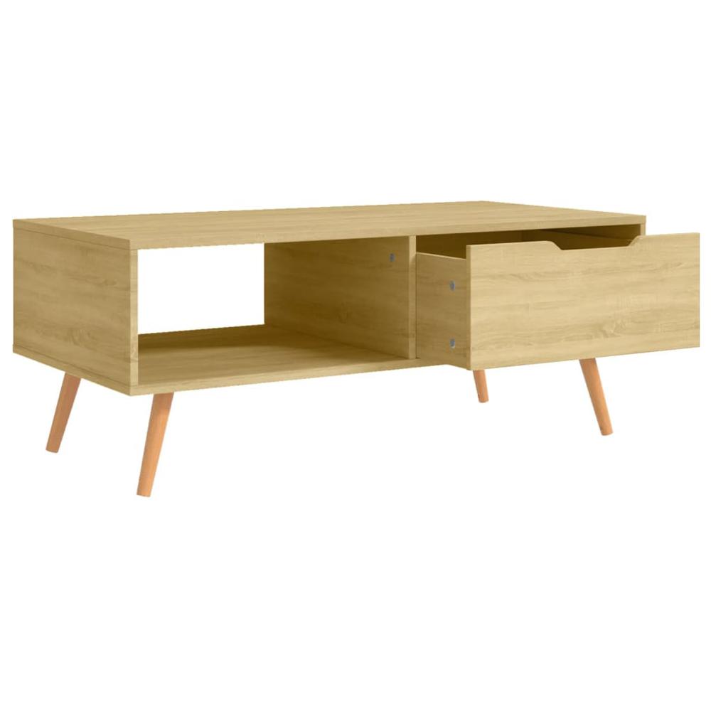 vidaXL Coffee Table Sonoma Oak 39.4"x19.5"x16.9" Engineered Wood. Picture 5