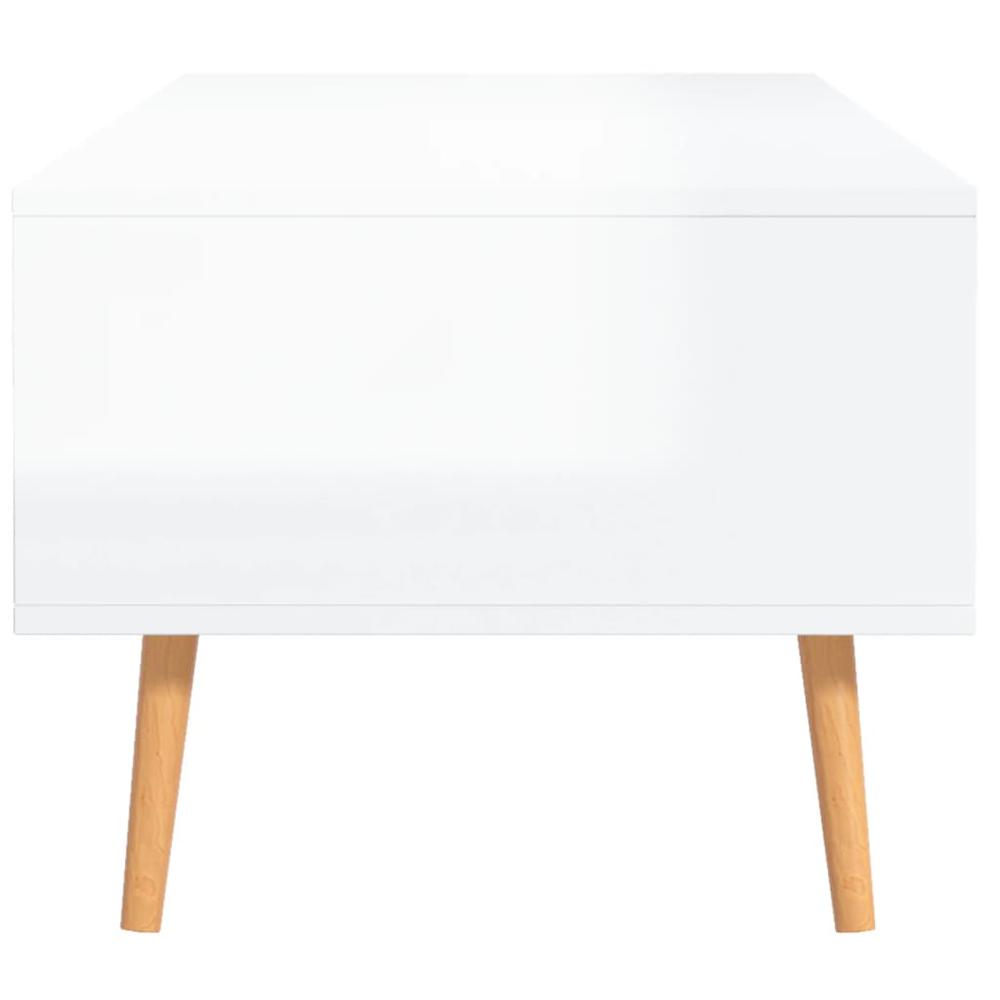 vidaXL Coffee Table High Gloss White 39.4"x19.5"x16.9" Engineered Wood. Picture 6