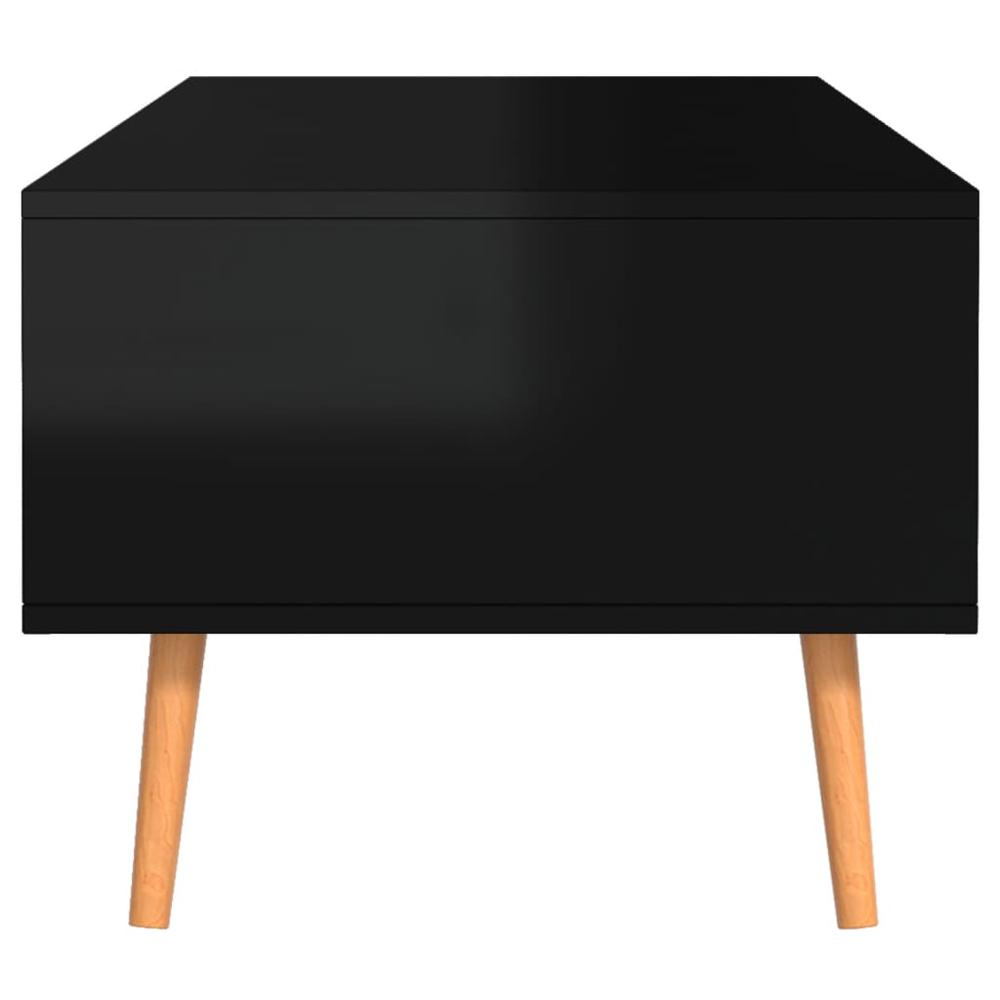 vidaXL Coffee Table High Gloss Black 39.4"x19.5"x16.9" Engineered Wood. Picture 6