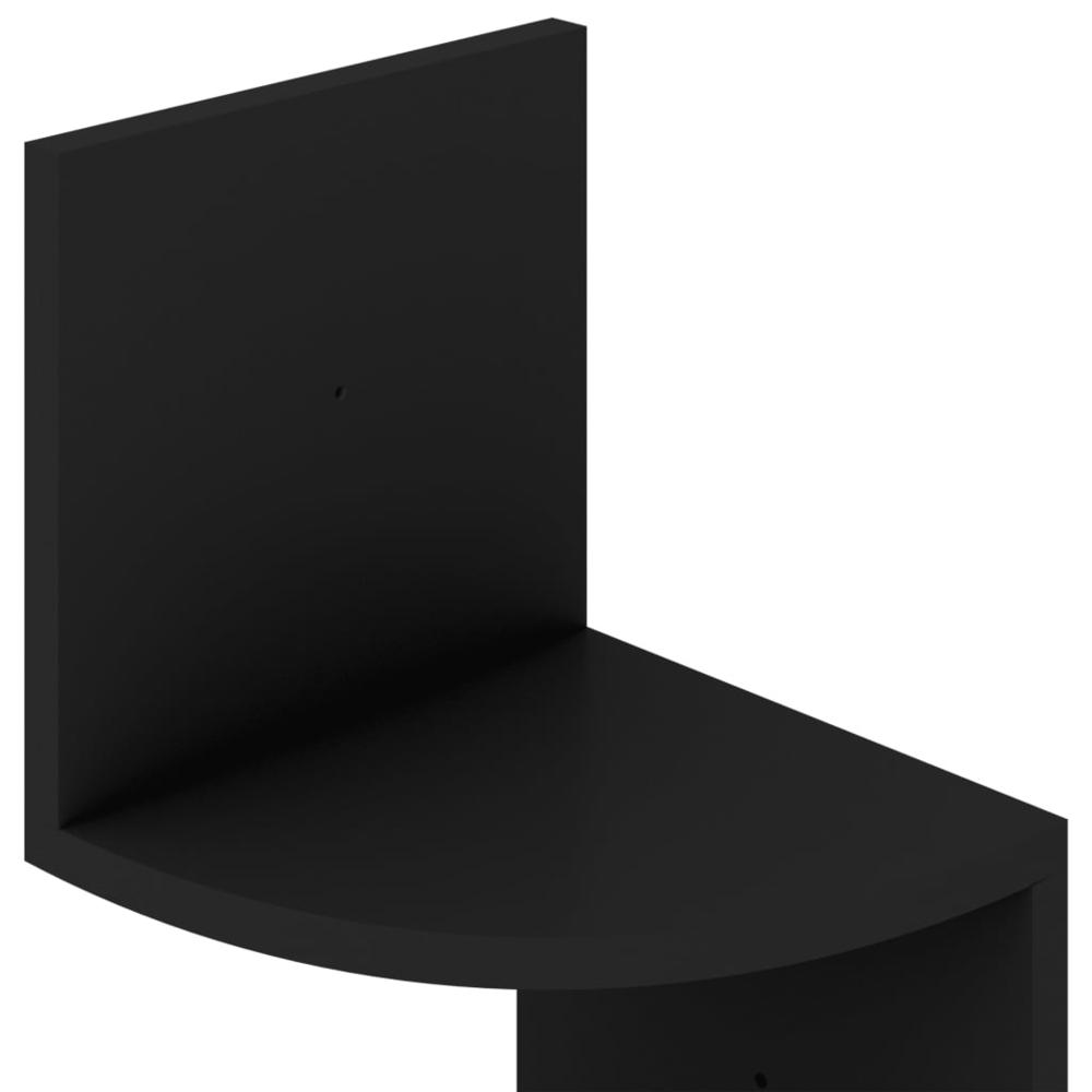 vidaXL Wall Corner Shelf Black 7.5"x7.5"x48.4" Engineered Wood. Picture 6