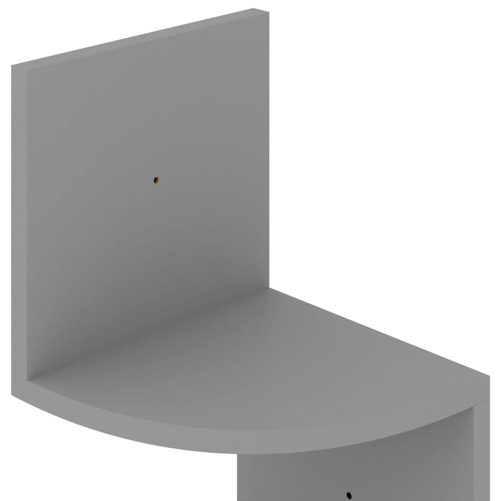 vidaXL Wall Corner Shelf Gray 7.5"x7.5"x48.4" Engineered Wood. Picture 6