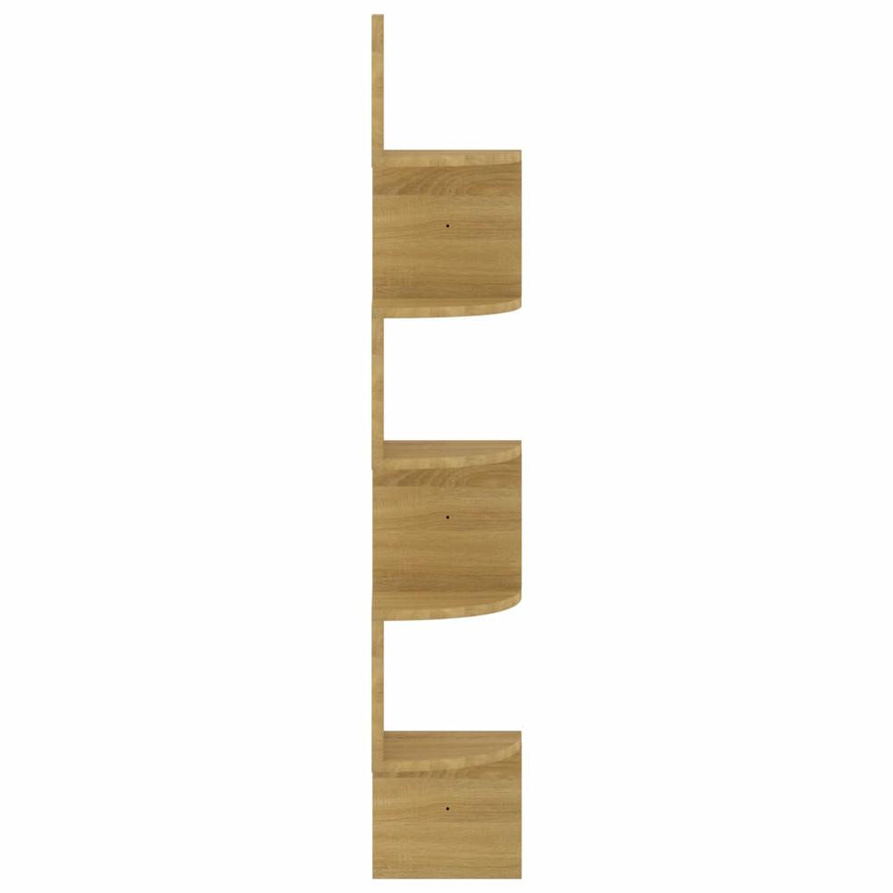 vidaXL Wall Corner Shelf Sonoma Oak 7.5"x7.5"x48.4" Engineered Wood. Picture 5