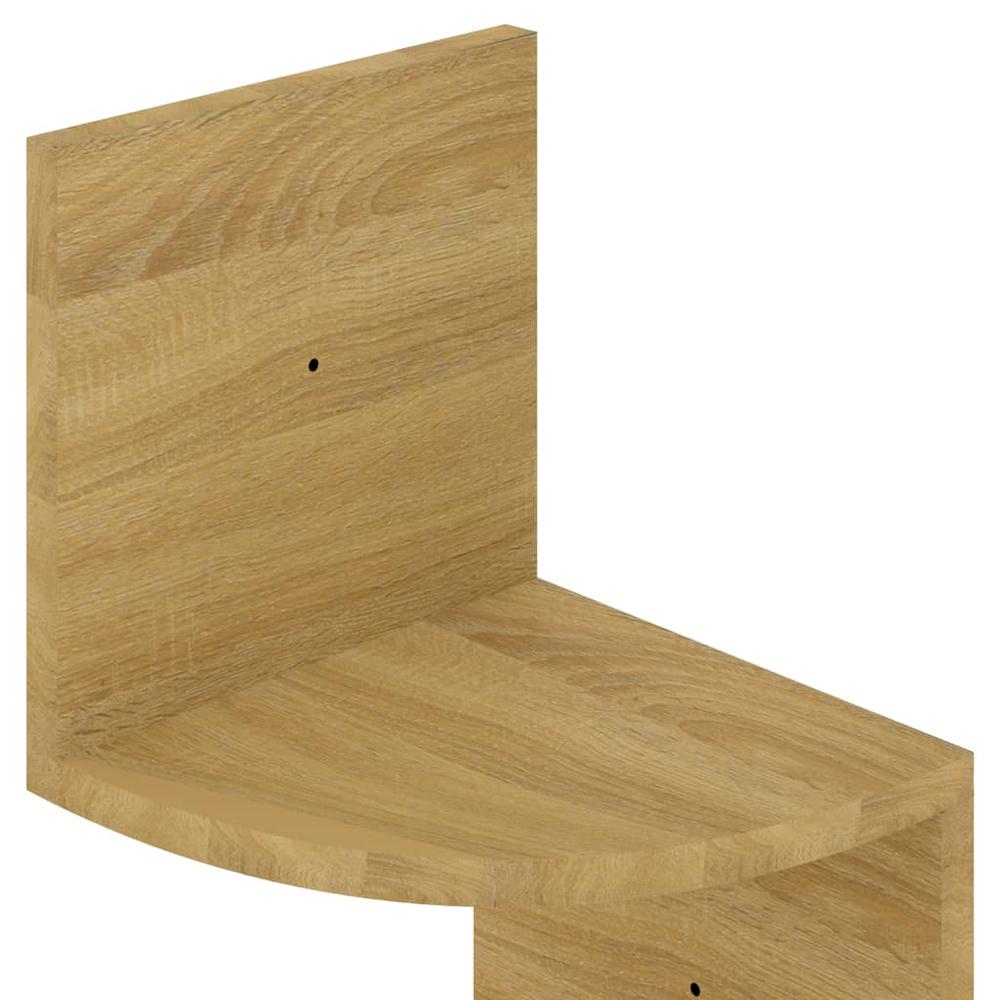 vidaXL Wall Corner Shelf Sonoma Oak 7.5"x7.5"x48.4" Engineered Wood. Picture 6