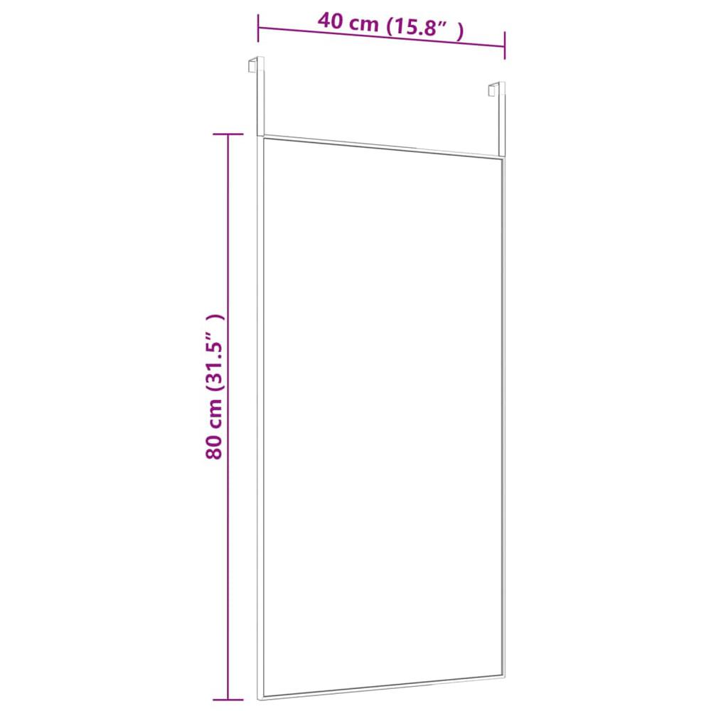 Door Mirror Black 15.7"x31.5" Glass and Aluminum. Picture 3