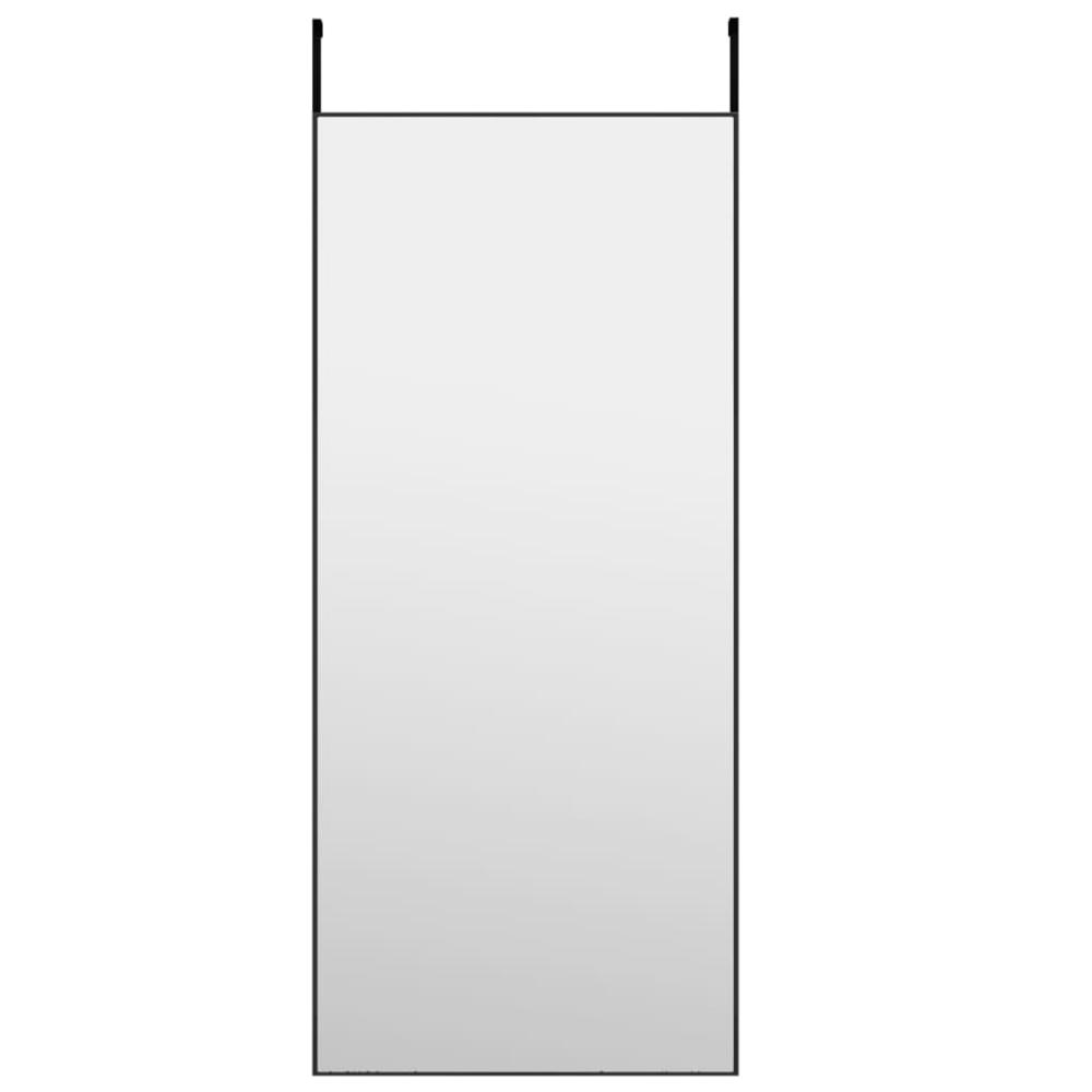 Door Mirror Black 15.7"x39.4" Glass and Aluminum. Picture 1