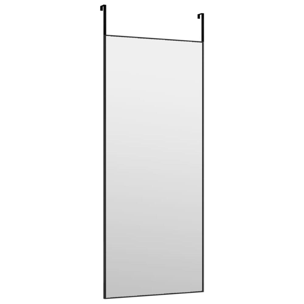 Door Mirror Black 15.7"x39.4" Glass and Aluminum. Picture 2