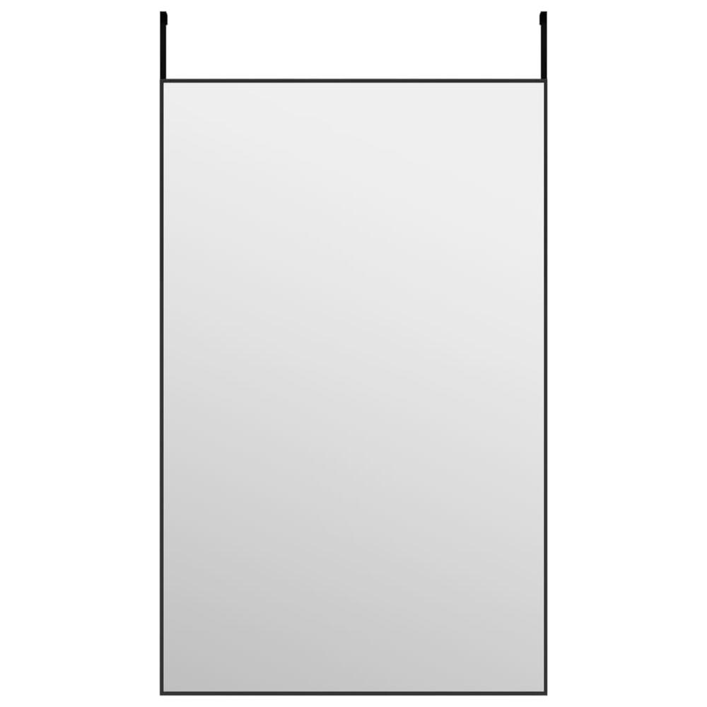 Door Mirror Black 19.7"x31.5" Glass and Aluminum. Picture 1