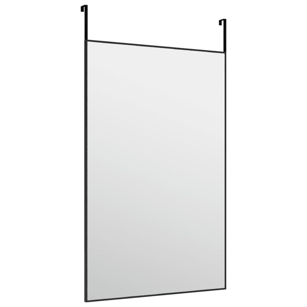 Door Mirror Black 19.7"x31.5" Glass and Aluminum. Picture 2