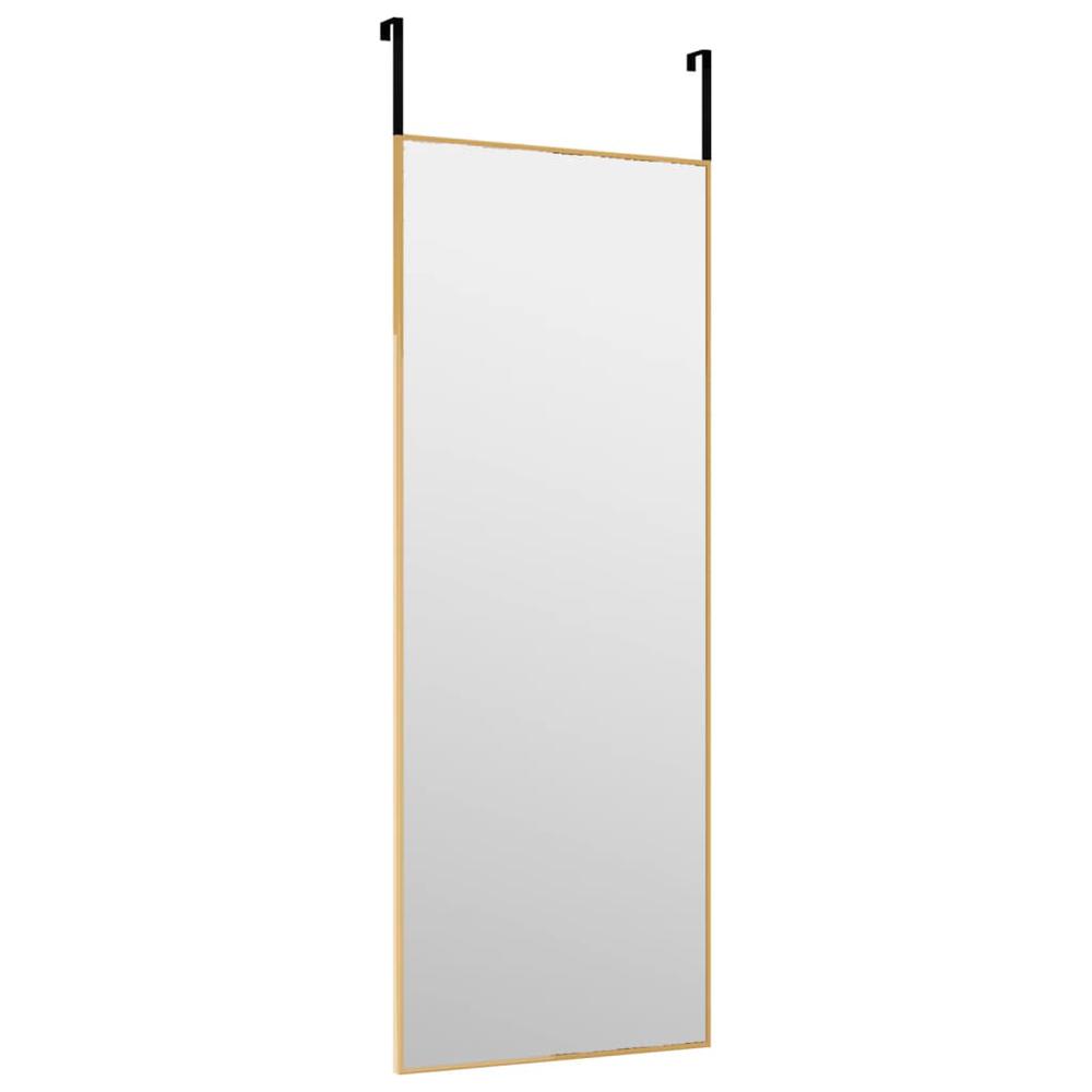 Door Mirror Gold 11.8"x31.5" Glass and Aluminum. Picture 2