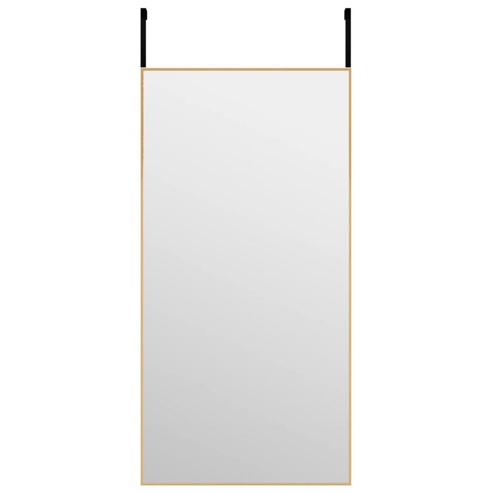 Door Mirror Gold 15.7"x31.5" Glass and Aluminum. Picture 1
