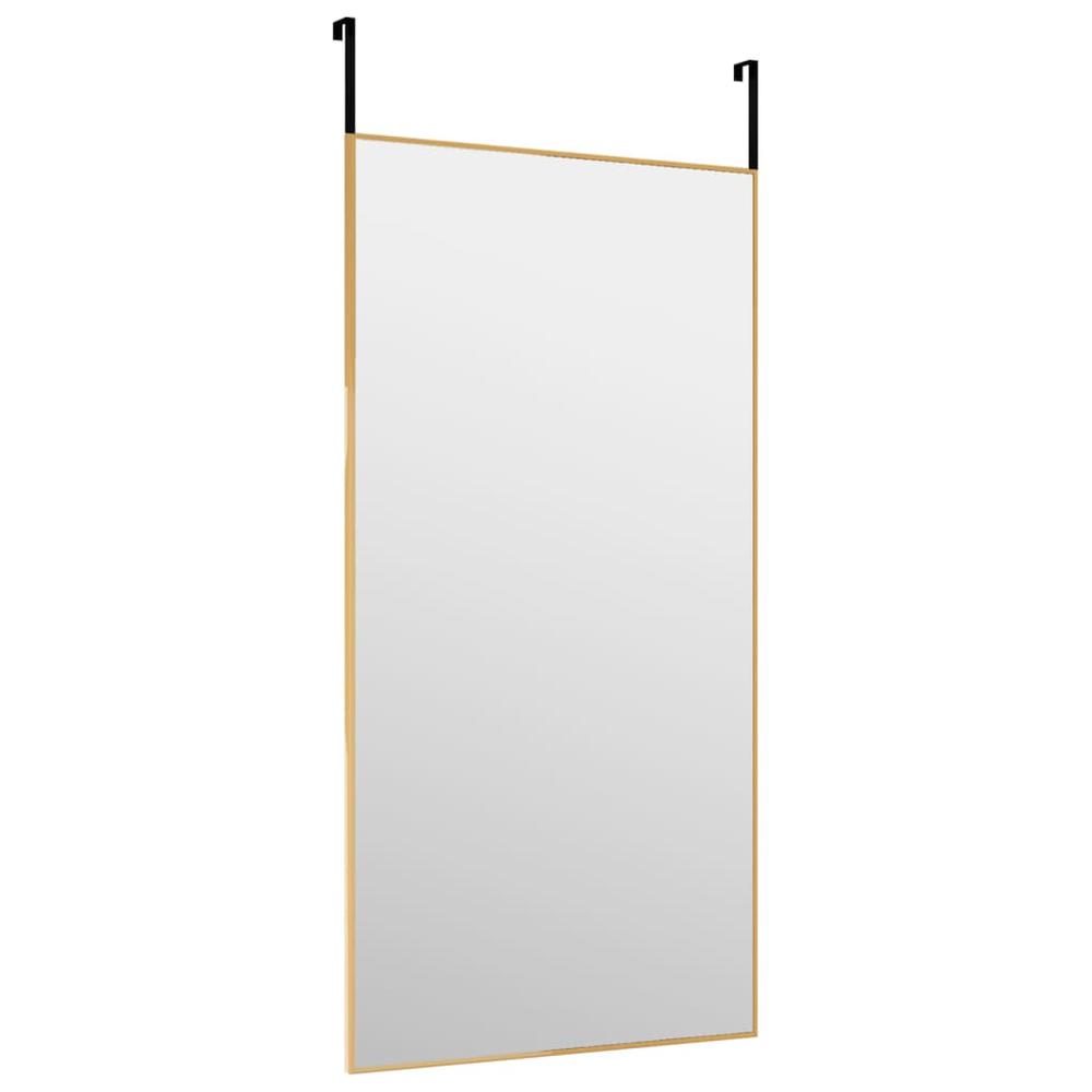 Door Mirror Gold 15.7"x31.5" Glass and Aluminum. Picture 2