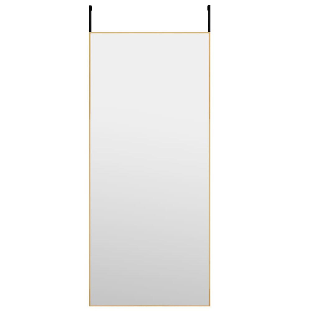 Door Mirror Gold 15.7"x39.4" Glass and Aluminum. Picture 1