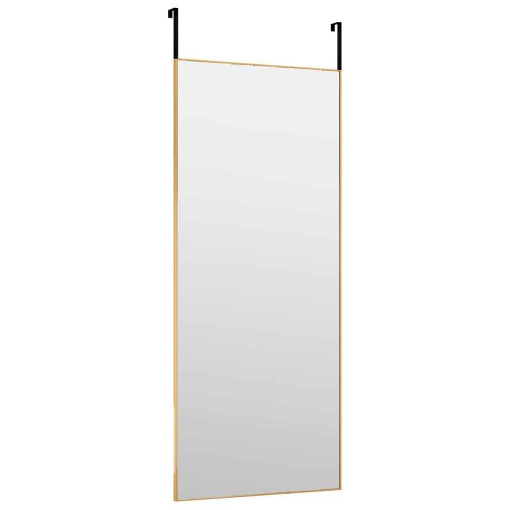 Door Mirror Gold 15.7"x39.4" Glass and Aluminum. Picture 2