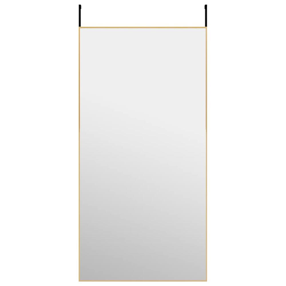 Door Mirror Gold 19.7"x39.4" Glass and Aluminum. Picture 1