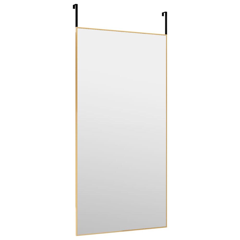 Door Mirror Gold 19.7"x39.4" Glass and Aluminum. Picture 2