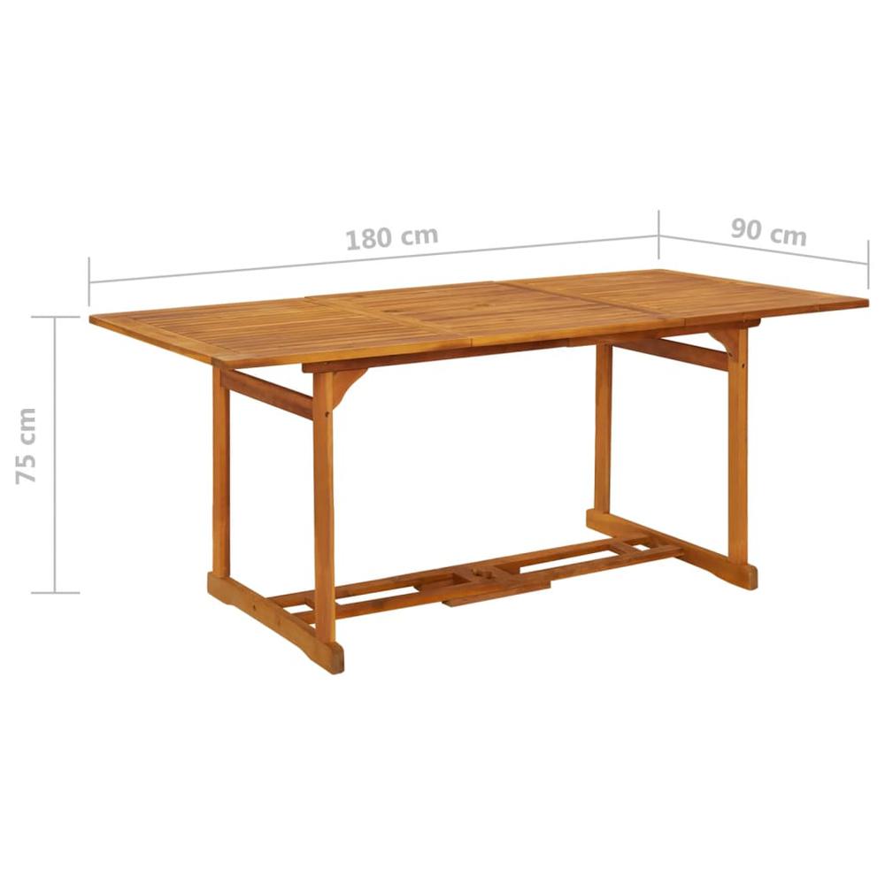 vidaXL Patio Dining Table 70.9"x35.4"x29.5" Solid Acacia Wood, 315945. Picture 6
