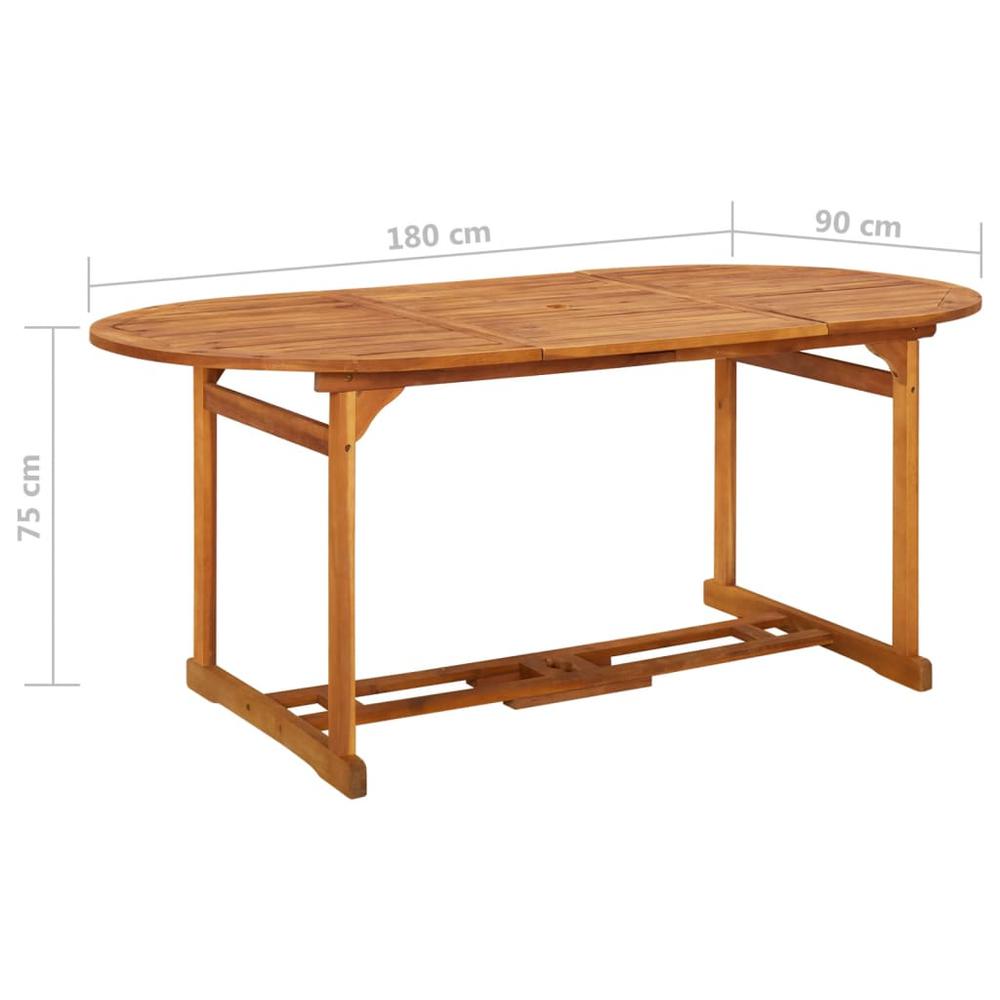 vidaXL Patio Dining Table 70.9"x35.4"x29.5" Solid Acacia Wood, 315948. Picture 6