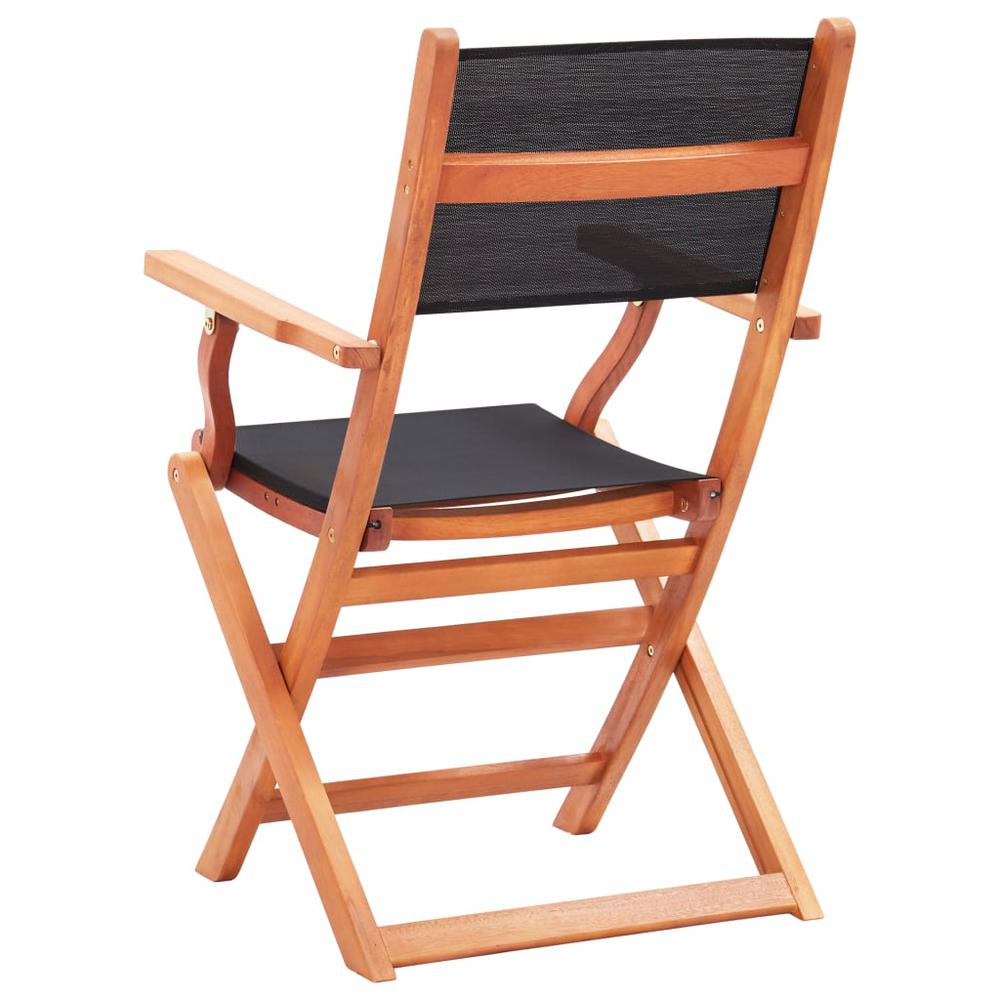 vidaXL Folding Patio Chairs 4 pcs Solid Eucalyptus Wood&Textilene, 316121. Picture 5
