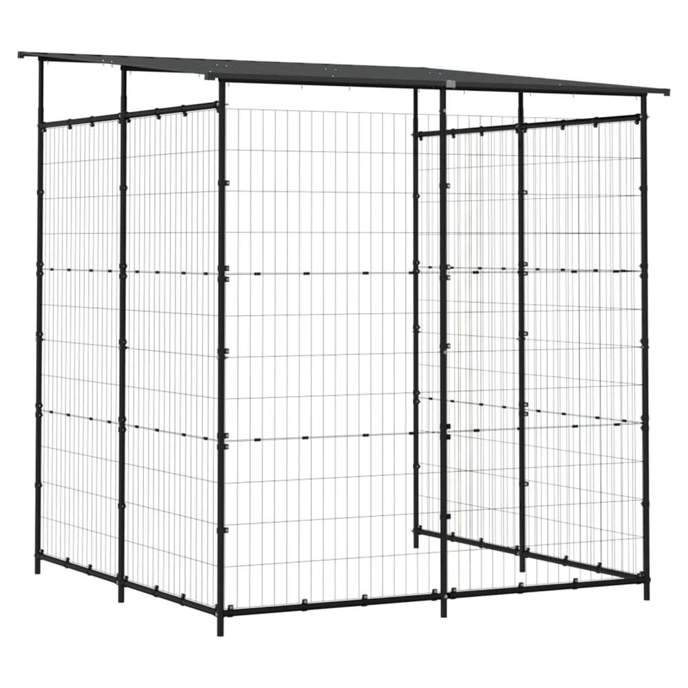 vidaXL Bicycle Shed 74.8"x74.8"x87.4" Steel Black. Picture 5