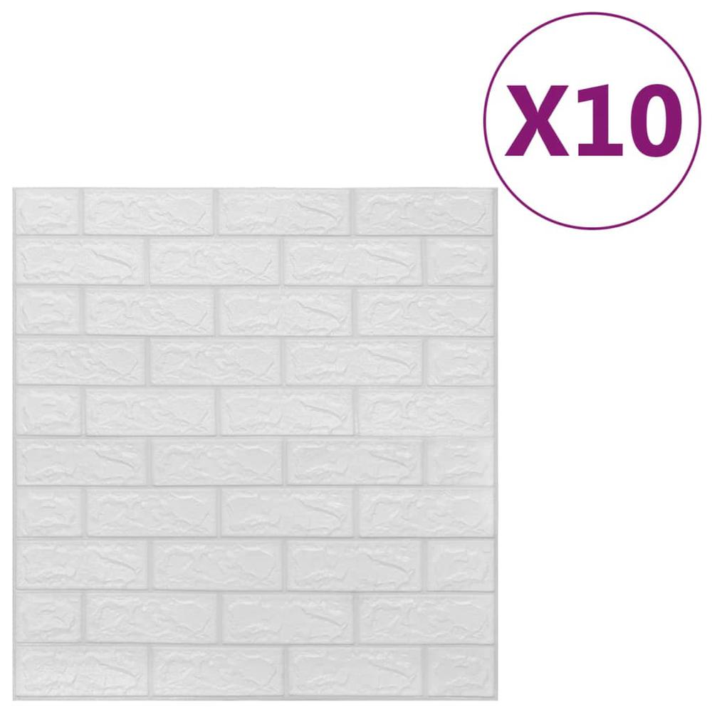 3D Wallpaper Bricks Self-adhesive 10 pcs White. Picture 1