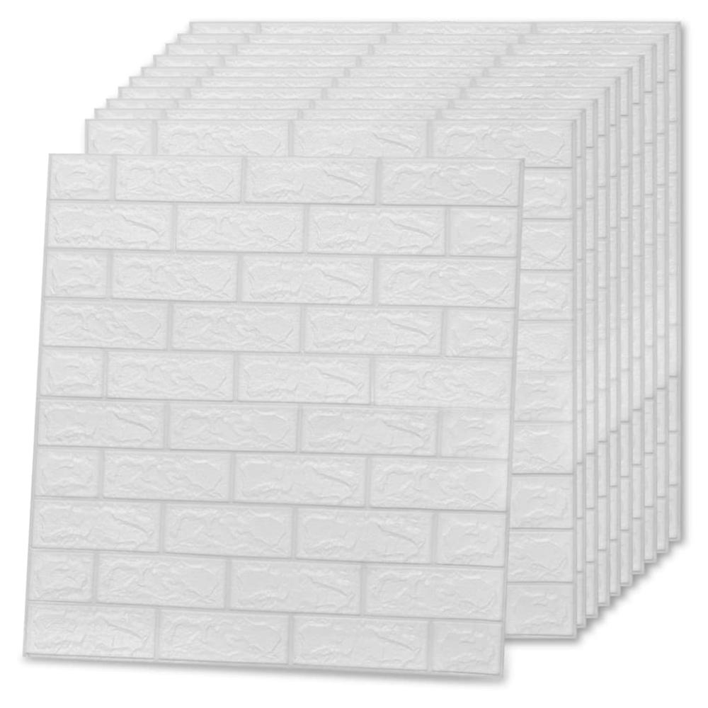 3D Wallpaper Bricks Self-adhesive 10 pcs White. Picture 3
