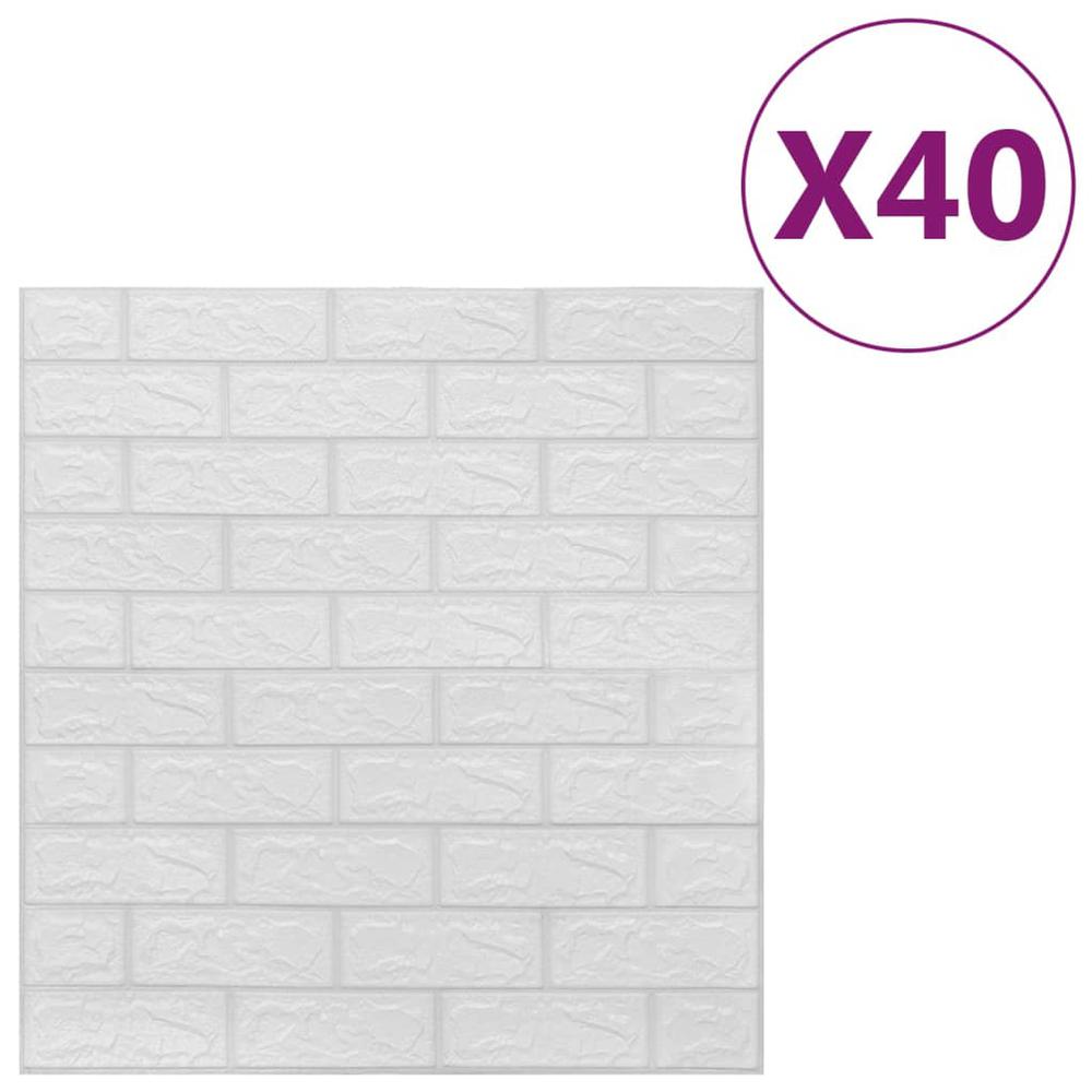 3D Wallpaper Bricks Self-adhesive 40 pcs White. Picture 1
