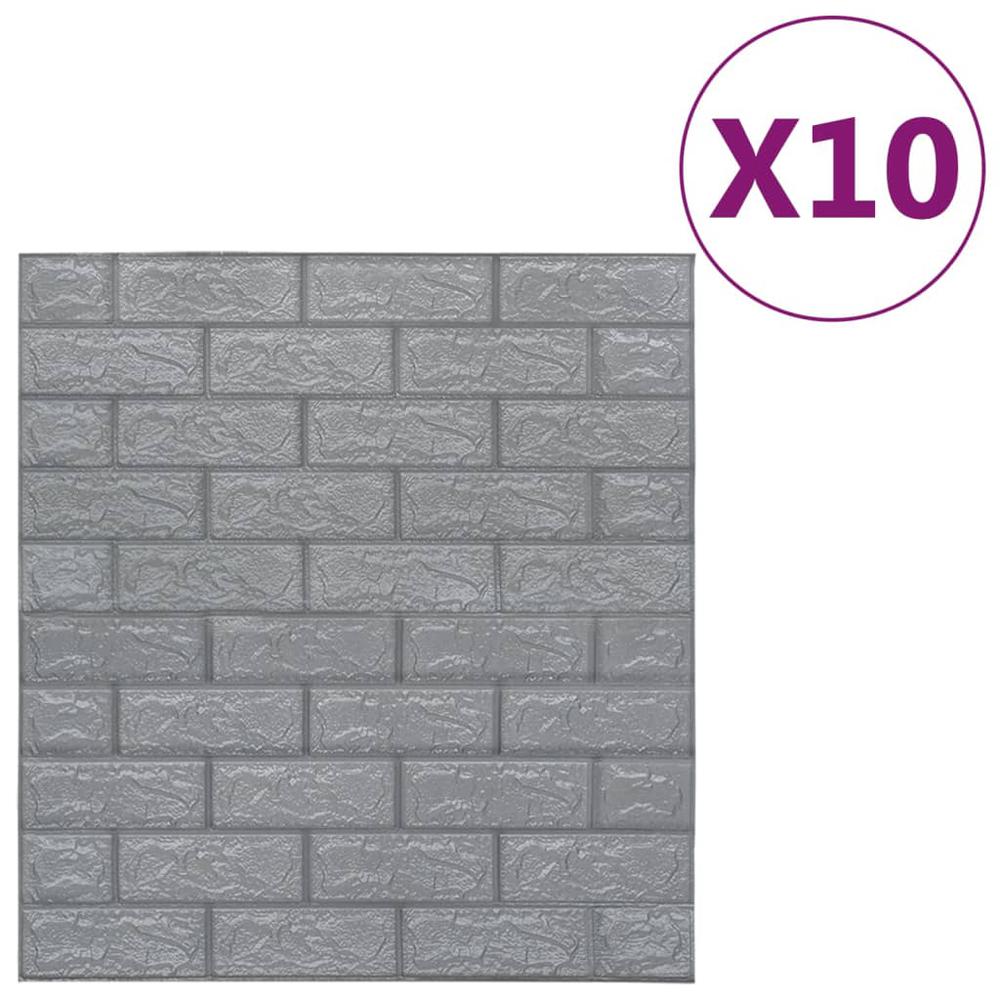 3D Wallpaper Bricks Self-adhesive 10 pcs Anthracite. Picture 1