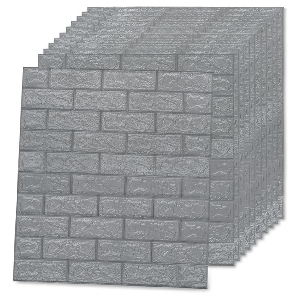 3D Wallpaper Bricks Self-adhesive 10 pcs Anthracite. Picture 3