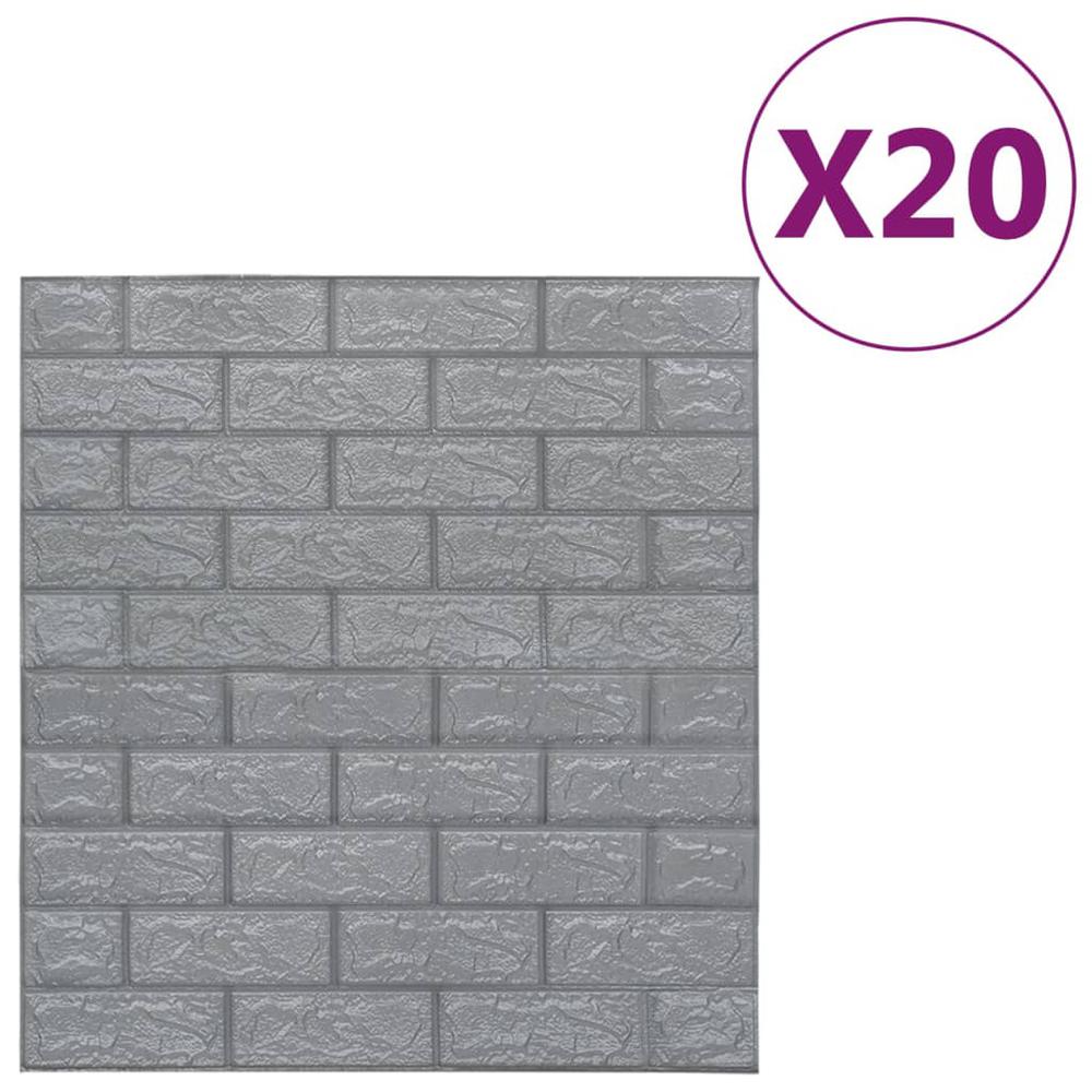3D Wallpaper Bricks Self-adhesive 20 pcs Anthracite. Picture 1