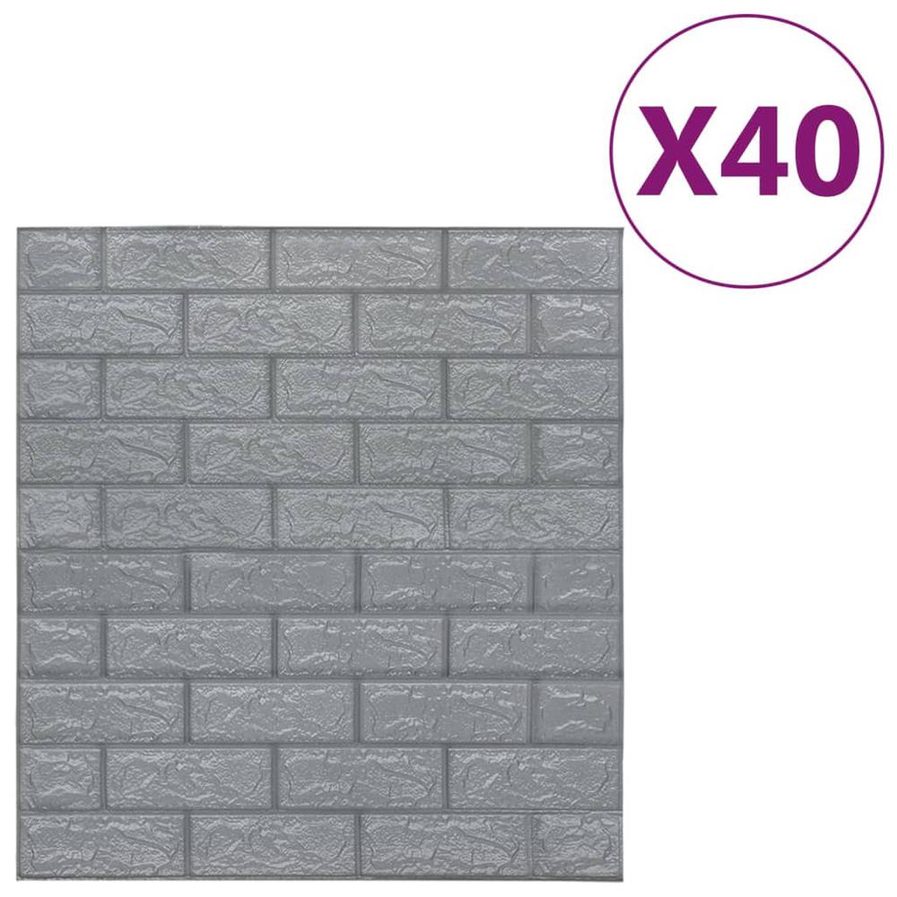 3D Wallpaper Bricks Self-adhesive 40 pcs Anthracite. Picture 1