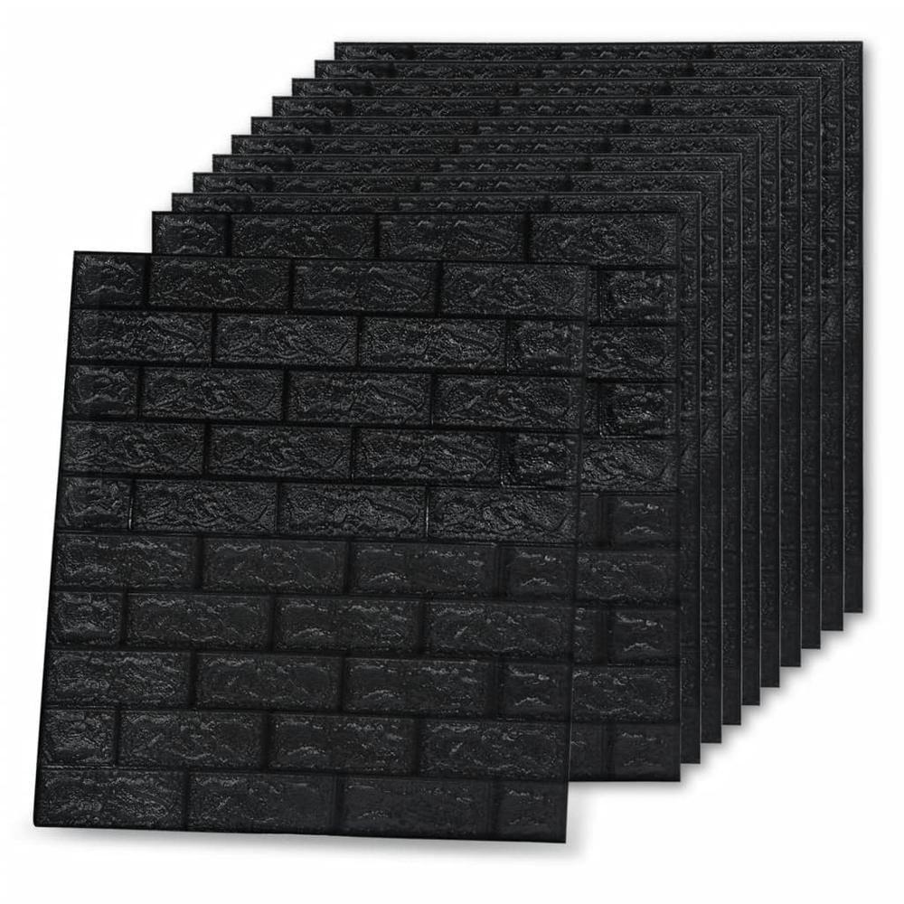 3D Wallpaper Bricks Self-adhesive 20 pcs Black. Picture 3