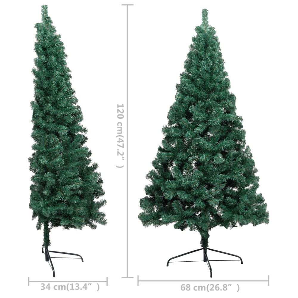 vidaXL Artificial Half Christmas Tree with Stand Green 47.2" PVC. Picture 8