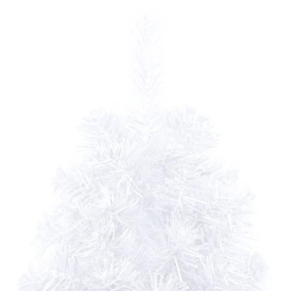 vidaXL Artificial Half Christmas Tree with Stand White 59.1" PVC. Picture 6