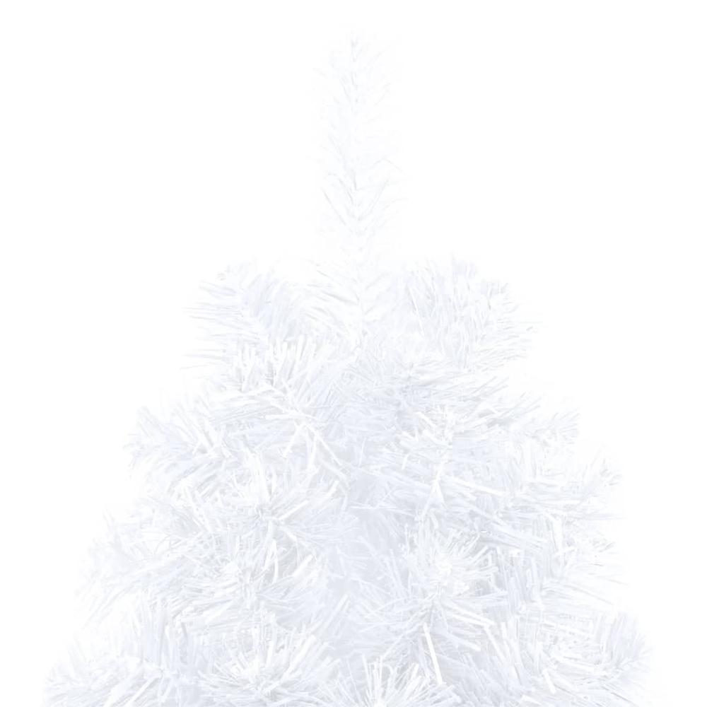 vidaXL Artificial Half Christmas Tree with Stand White 82.7" PVC. Picture 7