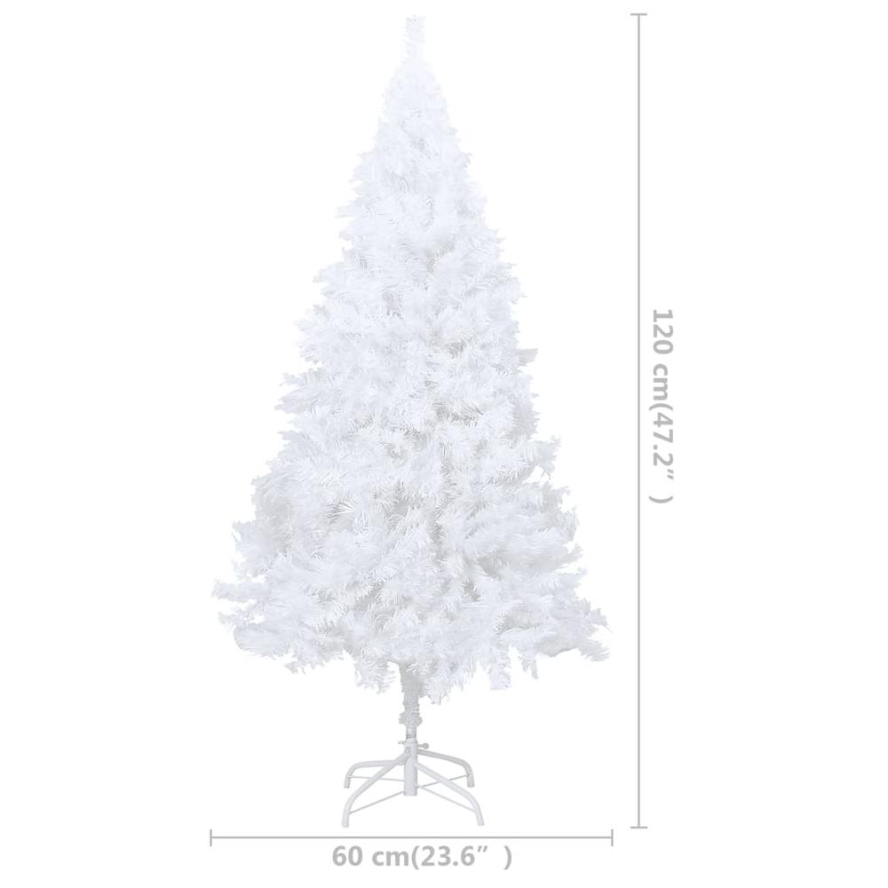 vidaXL Artificial Christmas Tree with Thick Branches White 47.2" PVC. Picture 6