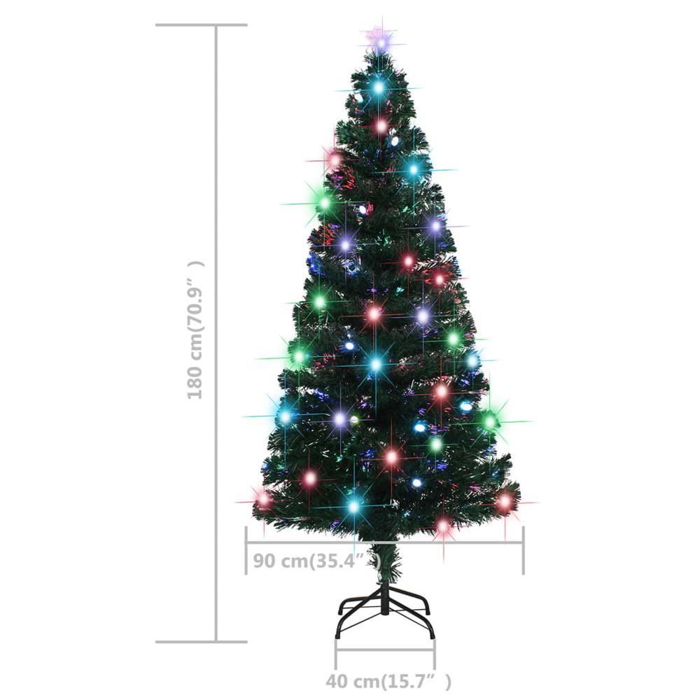 vidaXL Artificial Christmas Tree with Stand/LED 70.9" Fiber Optic. Picture 7