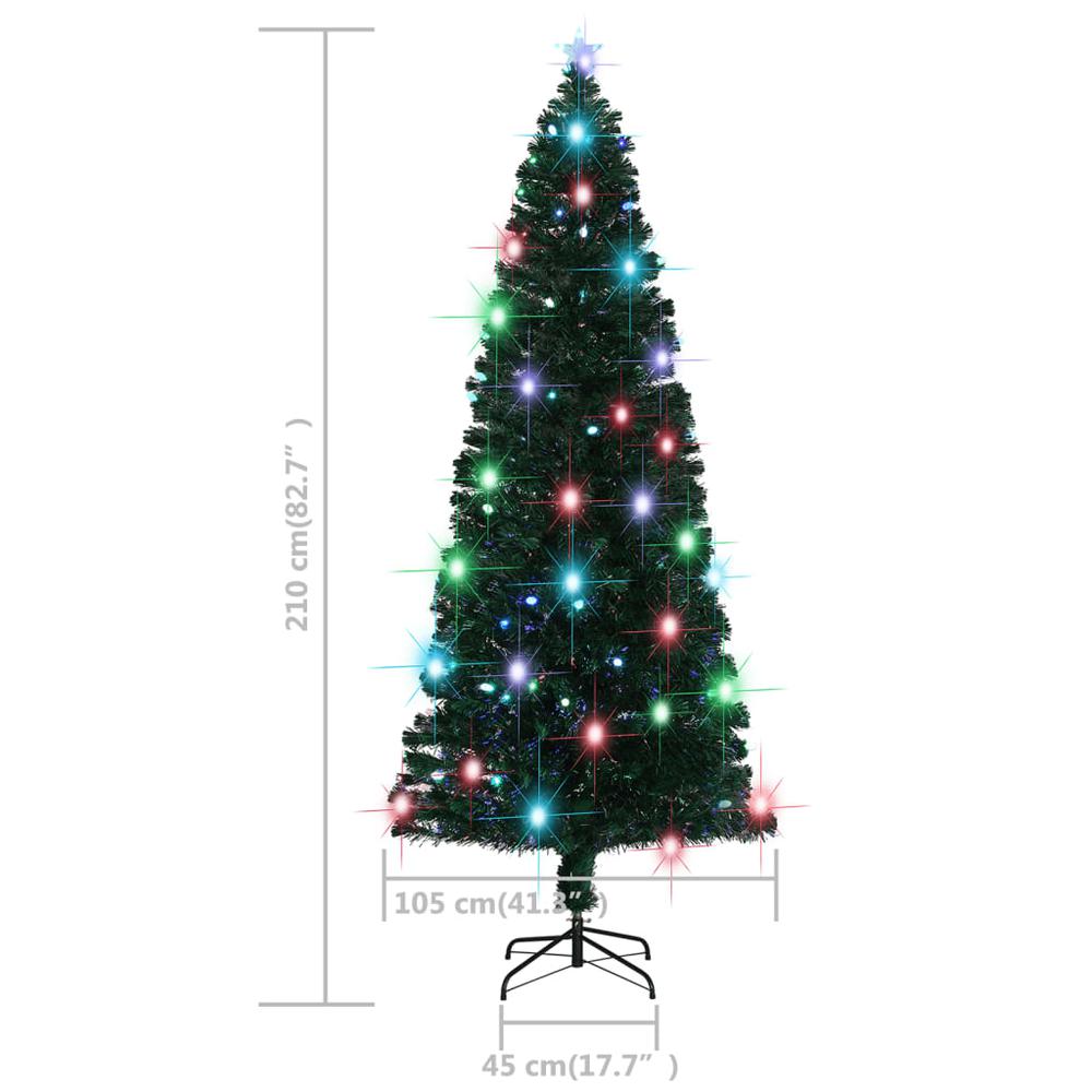vidaXL Artificial Christmas Tree with Stand/LED 82.7" Fiber Optic. Picture 6
