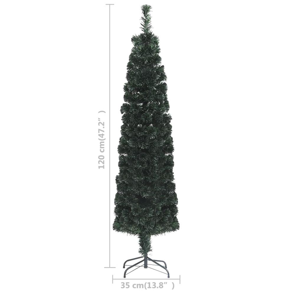 vidaXL Artificial Slim Christmas Tree with Stand 47.2" Fiber Optic. Picture 8